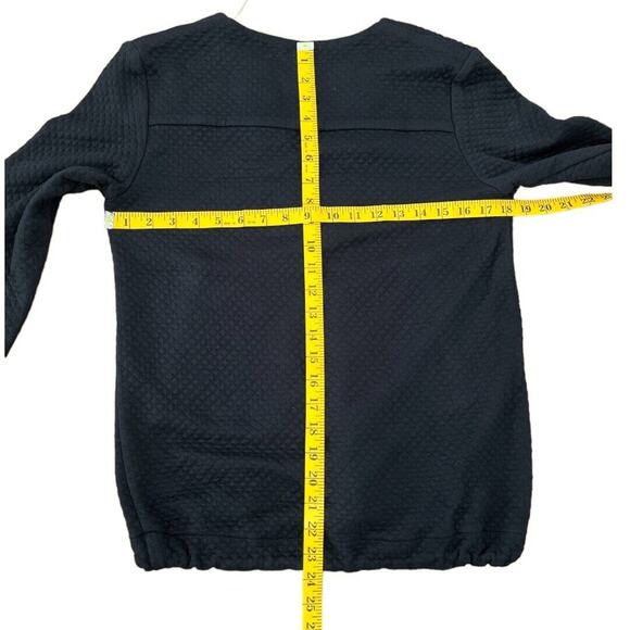 Anne Willi Paris Quilted Top Pullover Black Sz US 4 Kangaroo Pocket Drawstring - Picture 8 of 9